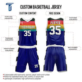 Custom Rainbow Blue Basketball Jersey Uniform Set
